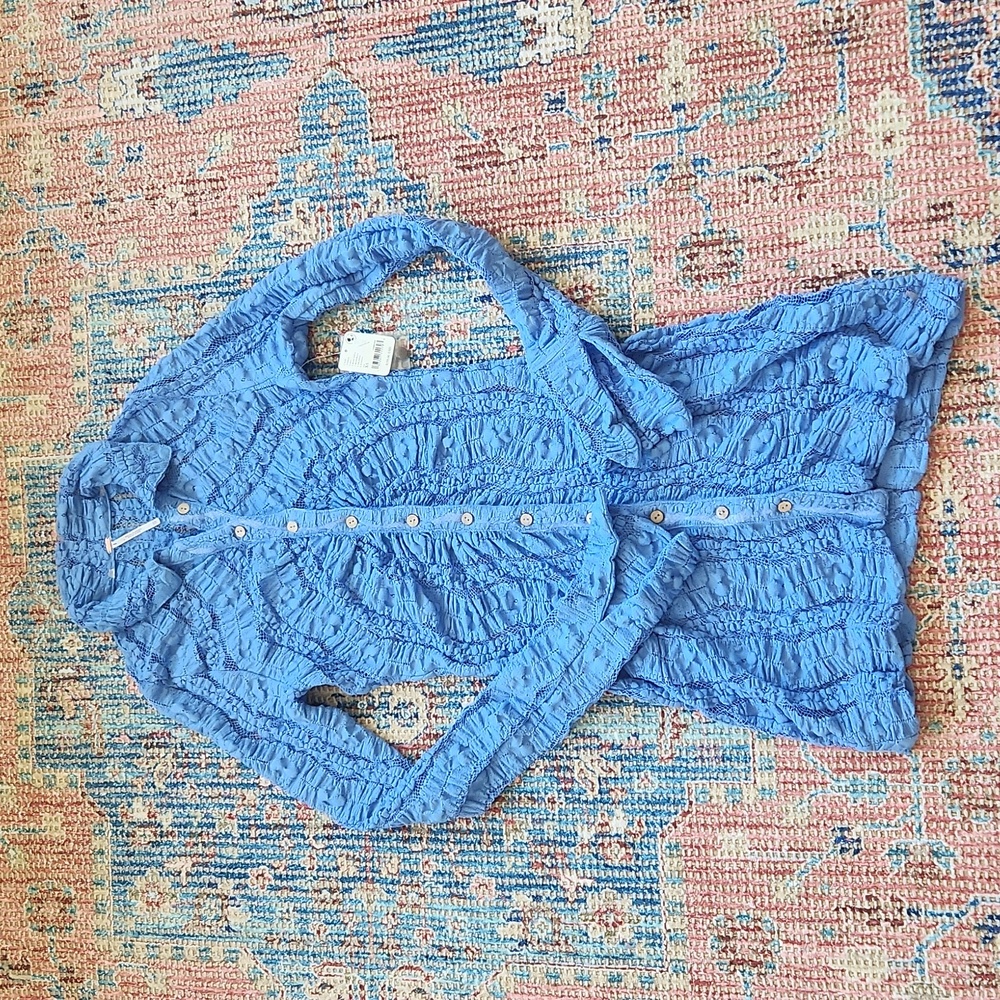 NWT Free People Shayla Lace Shirt Dress